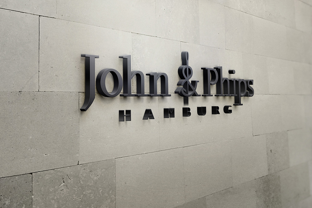 John & Phips Emblem auf der Wand